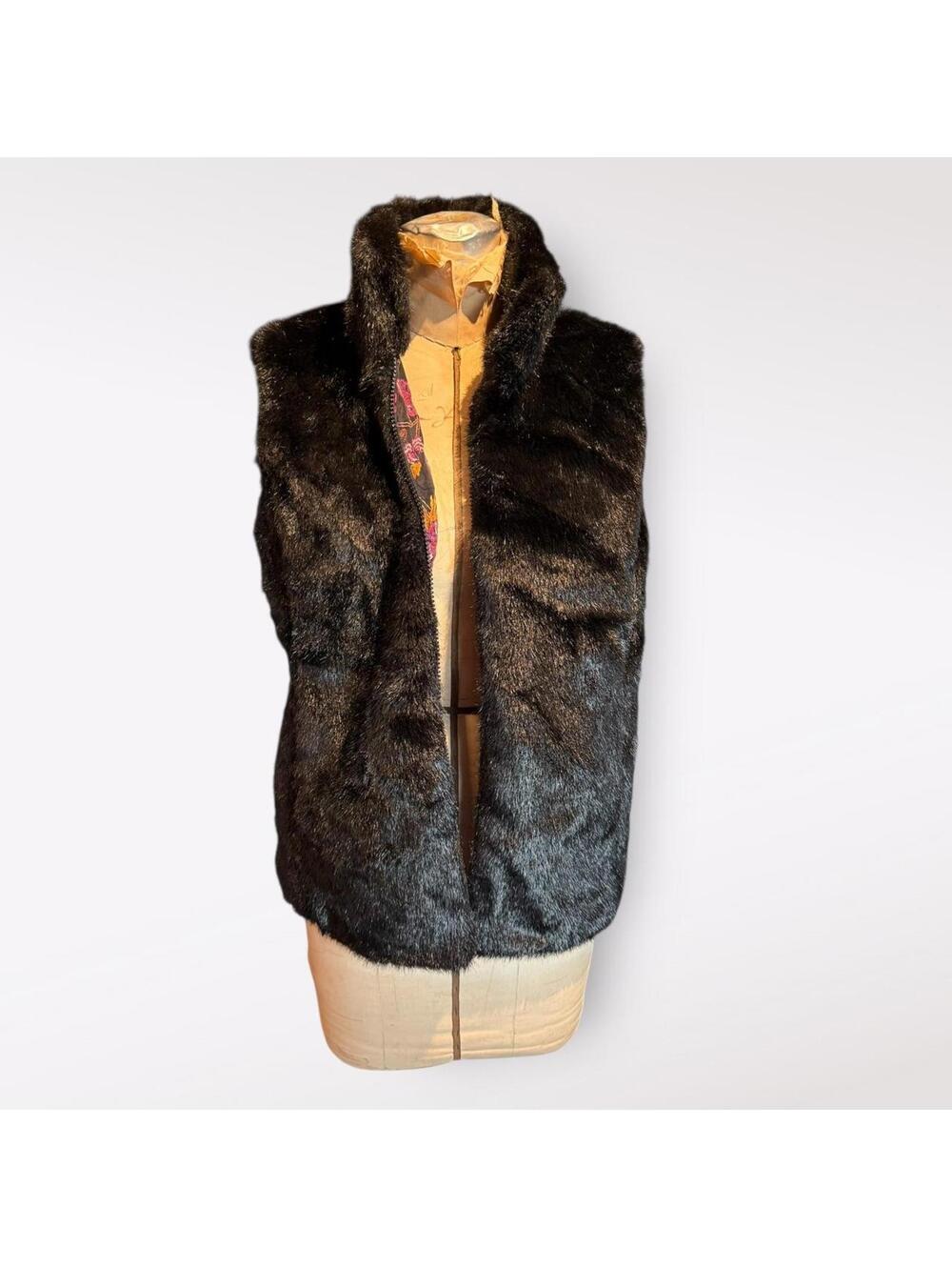 Diane Von Furstenberg Black Faux Fur Vest